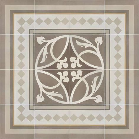 Aelle - Carrelage sol / mur effet ciment beige 20x20 cm - CAPRICE LOIRE BORDURE - Vendu par boîte de 1 m² (1/4)
