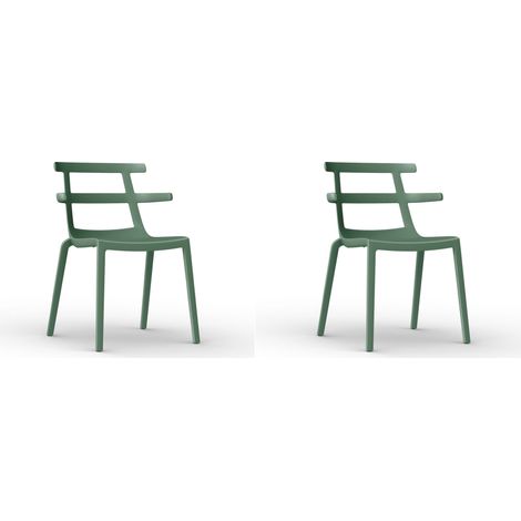 Set 2 sillas interior, exterior gris verdoso TOKYO Resol