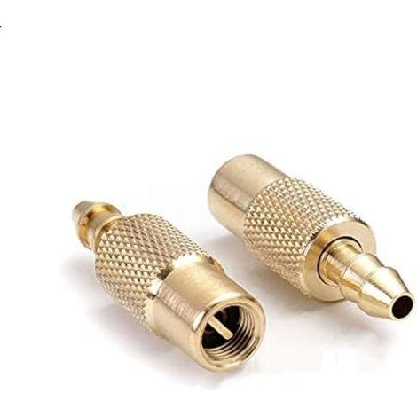 Lot de 2 mandrins en laiton pour pneu de voiture - Connecteur de valve de gonflage de pneu de voiture - 6 mm - Accessoire en cuivre