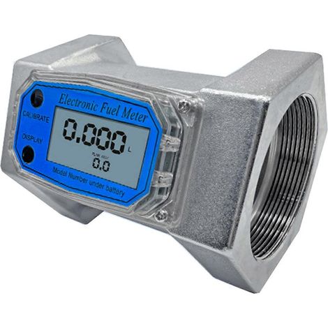 Débitmètre numérique à turbine électronique 1 po/2 po/2,5 po/3 po - Débitmètre d'eau et de carburant avec écran LCD 2,5 pouces (1/5)