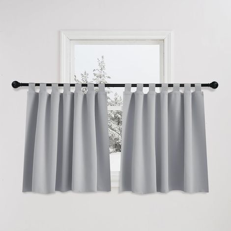 Lot de 2 Rideau Occultant avec Pattes, Thermique Isolation Lumineux, Polyester Lavable, Pour Cuisine Chambre