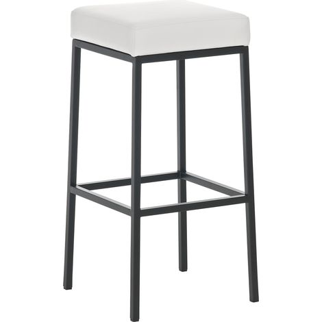 Taburete de bar Funda de polipiel Montreal Negro Blanco (1/5)