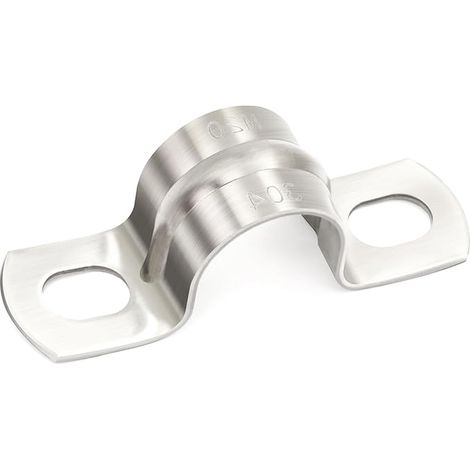 Colliers de Serrage, Clips Cable Acier, Colliers de Serrage à 2 trous, Pontet Inox Pour la fixation de tuyaux et de câbles (1/5)