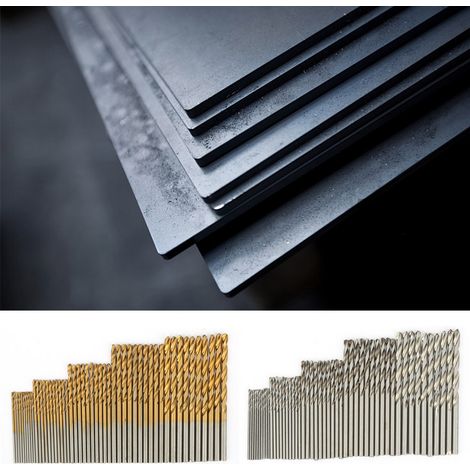 Ensemble de 100 forets blancs revêtus de titane, fabriqués en acier rapide (HSS) (1/5)