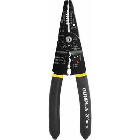 1 Pince à dénuder, Acier au carbone, Nez dentelé, Poignée ergonomique, Pour câbles et bornes (1/5)