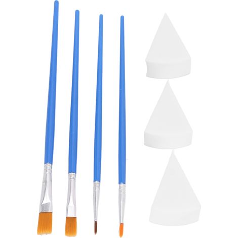 Ensemble de Pinceaux pour Peinture Corporelle avec Manche Lisse et Éponges pour Acrylique, Huile et Aquarelle (1/5)