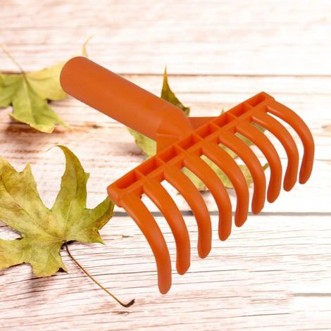 Râteau à feuilles de jardin léger à 9 dents, ergonomique et idéal pour les petites pelouses. (1/5)
