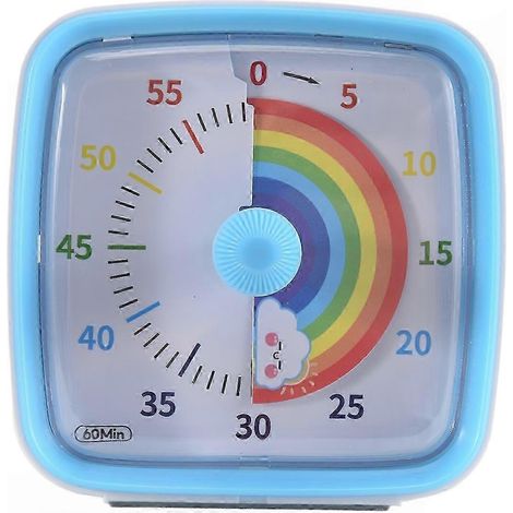 Visueller 60-Minuten-Timer mit Regenbogen-Nachtlicht, leuchtender Pomodoro-Timer für Kinder, farbenfroher Countdown-Timer, Lerntimer mit Nachtlicht, Regenbogen-Design fürs Kinderzimmer. (1/5)