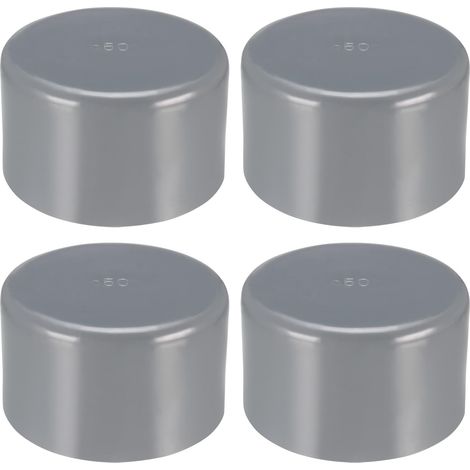 4 Pcs Embouts de Tuyau en PVC Gris 50mm de Diamètre Intérieur (1/5)
