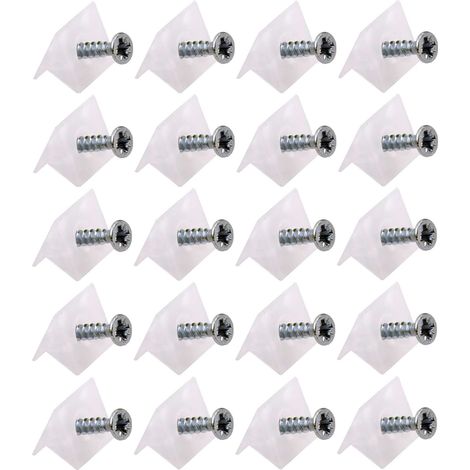 Cyclingcolors – Lot de 20 taquets de renfort en plastique transparent à vis – Support pour étagère, meuble, tiroir, caisson – Fixation universelle