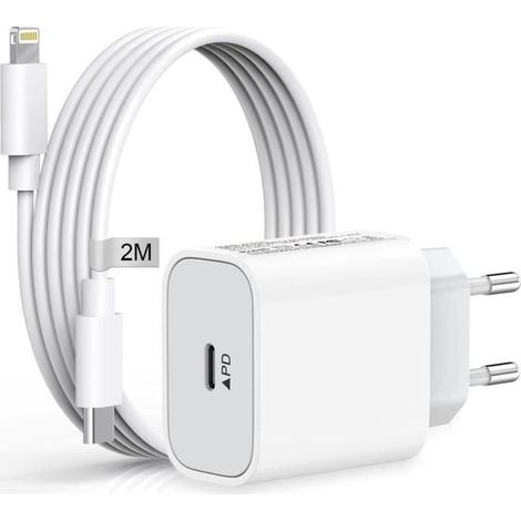 Charger for i Phone 14/14 Pro /14 Pro Max /14 More /13 12 11 ITSELF X XS XR, 20W USB C Socket Fast and 2M Cable Mains Wall-mounted,White (1/4)