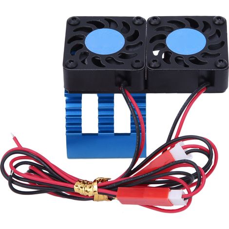 Radiateur moteur non inductif à double ventilateur en aluminium SURPASS HOBBY A2 pour véhicules radiocommandés HSP (bleu)