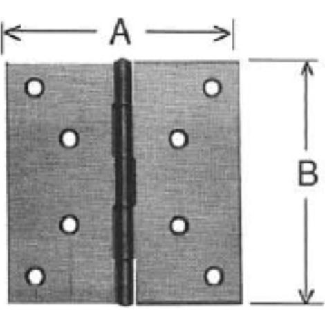 ORECA - 2 CERNIERE QUADRE CON PERNO FISSO IN INOX 60X60MM