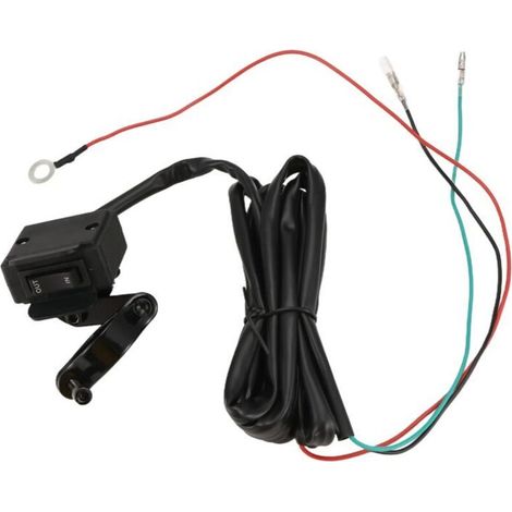 12V Interrupteur au Pouce à Bascule de Treuil avec Support Ligne Commande Guidon pour Accessoires éLectrique ATV UTV (1/4)