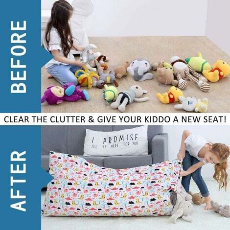 Enfant Peluche Sac Haricots Pouf en Forme d'animal en pour Enfants. Adolescents et Adultes Extra Large Velours Super Doux Housse de Coussin (1/3)