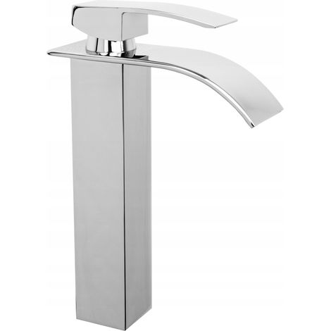 MITIGEUR DE LAVABO CASCADE HAUT ROBINET POUR SALLE DE BAIN CHROME ELVA (1/5)