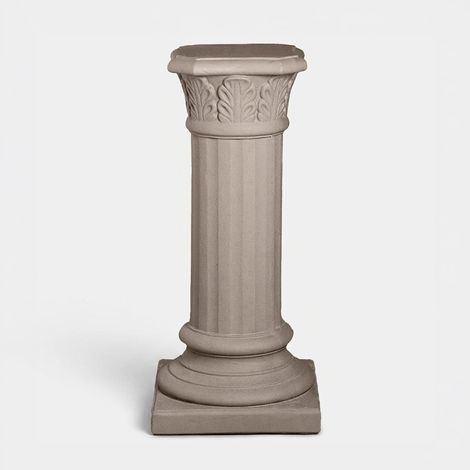 Pot colonne d'extérieur en LLDPE Foglie - Gris tourterelle (1/3)
