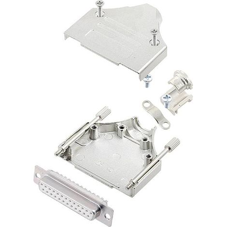 encitech MHDM-25-DBS-W-K 6355-8005-13 KIT connettori femmina SUB-D 180 ° Numero Poli (num): 25 Punte a saldare 1 pz.
