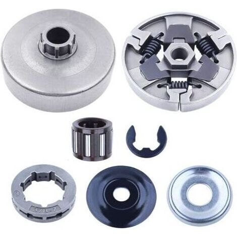 Kit de pignon de tambour d\'embrayage 3/8"-7 pour tronçonneuse Stihl MS660 066 064 MS640 MS661, pièces de rechange avec rondelle, clip de type E, roulement à aiguilles (1/5)