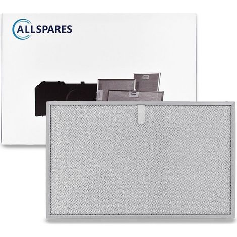 Filtro metálico AllSpares para campanas extractoras compatible con Novy 563-8040 (401x247x8mm)