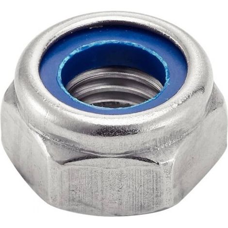 200 Ecrous Hauts Hexagonaux Indéssérables avec Bague Nylon 0 - 8 mm - DIN 982 - ISO 7040 - Inox A4 - D-Work