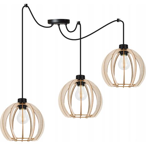 MODERNE LED-DECKENHÄNGELAMPE AUS HOLZ (1/5)