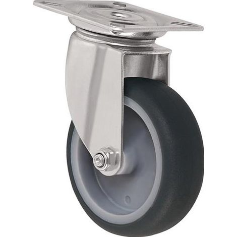 TECWERK Lenkrolle D.75mm grau Trgf.75kg m.Platte TW