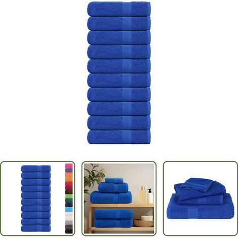 vidaXL Frottiertuch - Handtücher FROGN 10 Stk. Blau 50x100 cm 360 g/m² (1/5)