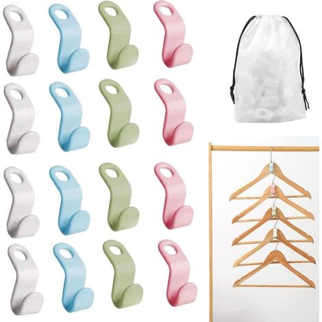 LYERCW - 80 crochets de connexion pour cintres, cintres gain de place, crochets magiques pour relier les cintres et organiser vos vêtements (1/3)