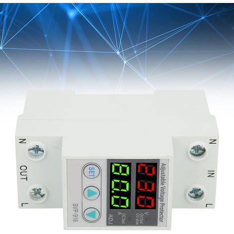 SVP-916 230V Einstellbarer intelligenter Strombegrenzer mit Schutz gegen Über- und Unterspannung, mit zeitgesteuerter Rückstellung bei Überstrom oder Unterspannung, 63A (1/5)