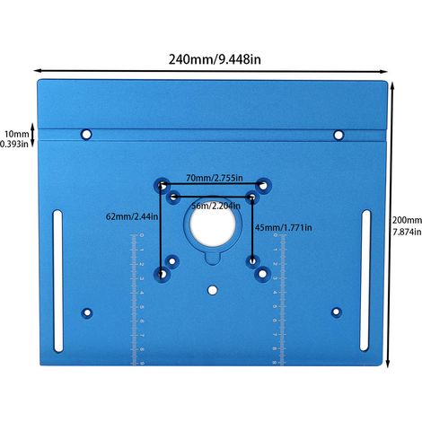 Machine à graver C8, jeu de plaques inversées, Surface de fraisage en alliage d'aluminium avec dossier et règle de poussée, accessoire de menuiserie et de travail du bois (1/5)