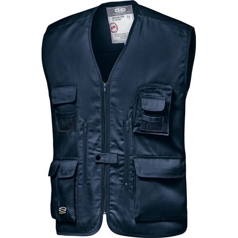SIR SAFETY SYSTEM REPORTER Gilet de travail multipoches bleu foncé Taille L