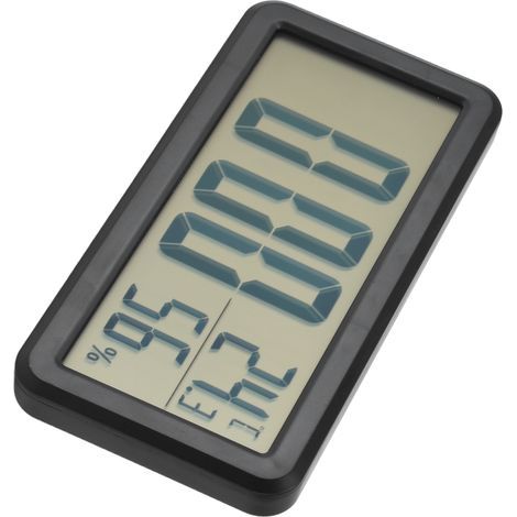 Réveil numérique portable LCD avec affichage numérique, horloge murale pour chambres d'étudiants, horloge de table avec affichage de la température et de l'humidité, modèle CH2199 noir (sans pile inté
