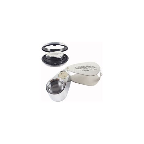 Lente d'ingrandimento da gioielliere 40X, lente d'ingrandimento da gioielliere con luce, lente d'ingrandimento tascabile, lente d'ingrandimento pieghevole in metallo per diamanti, gioielli, monete, fr
