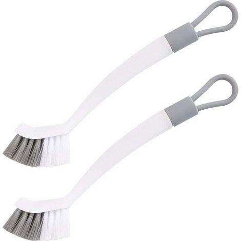 Brosse Nettoyage Salle de Bain,Brosse de Nettoyage Cuisine,2 Brosses,Blanc Gris,Outil d'élimination des Taches intégré,pour Cuisine,Salle de Bains,de (1/4)