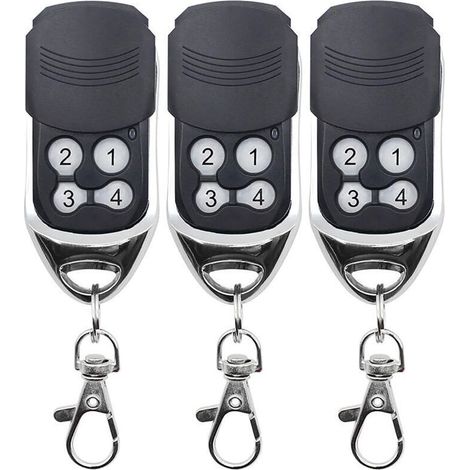 433MHz Telecommande Universelle Portail,Telecommande Camé Porte de Garde Remplacement, Super Copie, Code Fixe, Code Roulant, Applicable à Télécommande DOORHAN MOTORLIN,3pcs