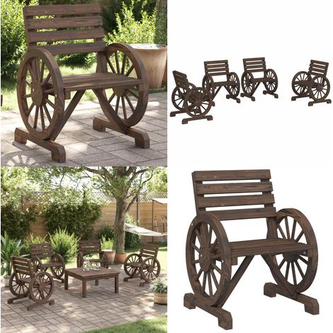 Chaises de jardin lot de 4 Bois de sapin massif - Chaise De Jardin - Mobilier De Jardin - Chaise Extérieure - Table Basse - Salon De Jardin - Home & Living (1/5)