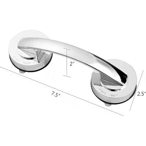 Grandes PoignéEs De Porte Et De FenêTre En Verre, Portes Coulissantes De Salle De Bain, Armoires, PoignéEs Sans Trou, PoignéEs De RéFrigéRateur, Barres D'Appui De Douche (Argent) (1/4)