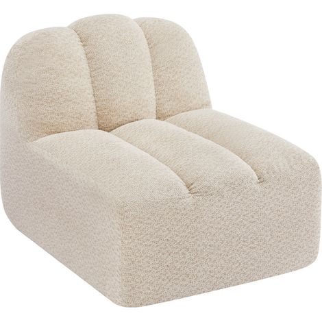 Fauteuil modulable sans accoudoirs en tissu bouclette beige 78 x 104 x 79 cm MODENUIT (1/5)