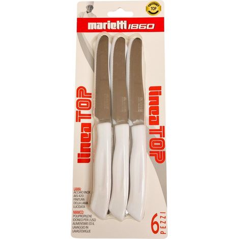 Coltelli tavola dentati bianchi Marietti Top set 6 pz (1/2)