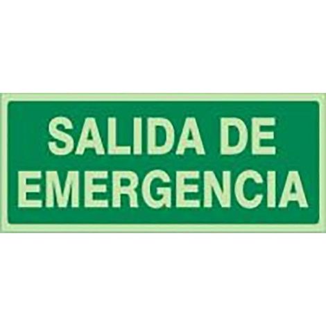 SEÑAL 1036 PLAST.420x210"SAL.EMERG"LUM. SALIDA DE EMERGENCIA (LETRA)