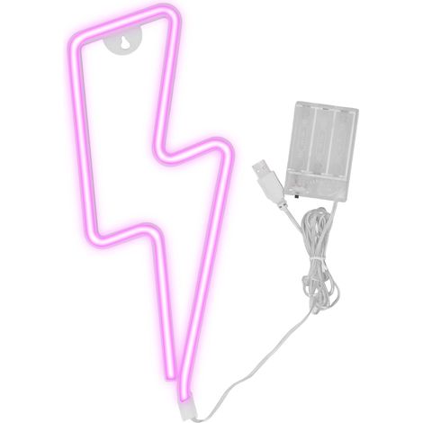 LED enseignes au néon lumière nuit lampe décorative USB batterie pour décoration murale décorations de salle rose