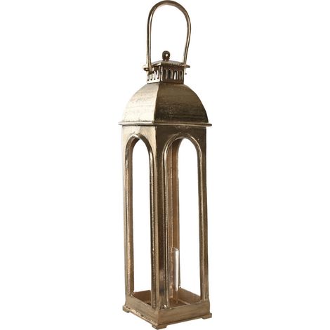 Farola Aluminio Cristal 17X17X78 Dorado (1/4)