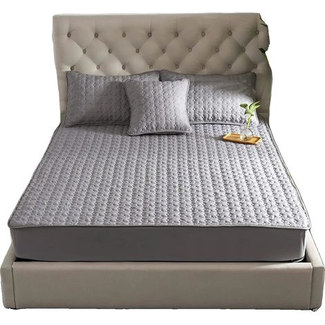 Cubrecolchón, material transpirable, fácil de limpiar, GRIS-b, 100200cm-a (1/2)