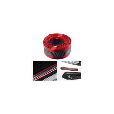 3 m Protecteur de seuil de Porte de Voiture en Fibre de Carbone Universel Protecteur d'autocollant Autoadhésif pour SUV, Camion, Protections d’entrée de Porte,5 x 300cm/2 x 119,4”(WxL),Rouge (1/3)