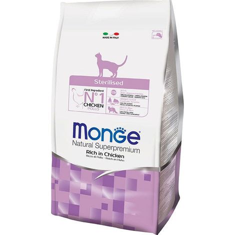 MONGE CIBO SECCO GATTO STERILIZZATI CROCCANTINI AL POLLO 10 KG