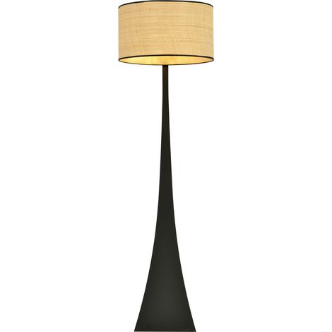 Lampada da terra Emibig Estrella rattan nero E27 157cm (1/5)