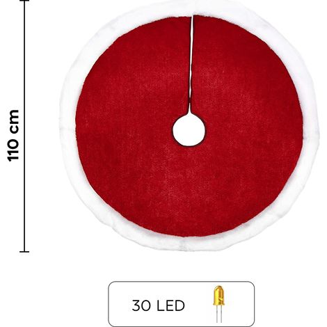 Base Cover árbol de Navidad 301215 Alfombra base del árbol 110 cm Mini luces LED  Color: Rojo (1/5)