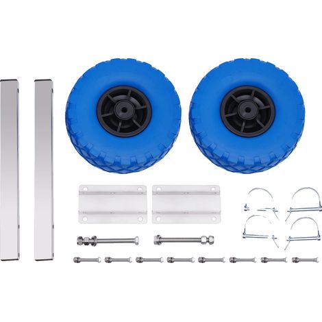 Juego de ruedas para remolque de bote inflable, construcción duradera, alta capacidad de carga, azul. (1/2)