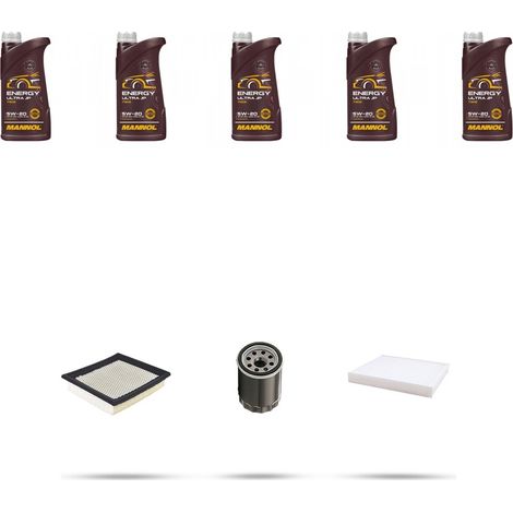 Kit tagliando 3 FILTRI e 5L OLIO compatibile con Jeep Compass 2.4 16V 125kw dal 2006 (1/5)